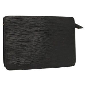 LOUIS VUITTON Epi Pochette Homme Clutch Bag Black Noir M52522 LV Auth 118831